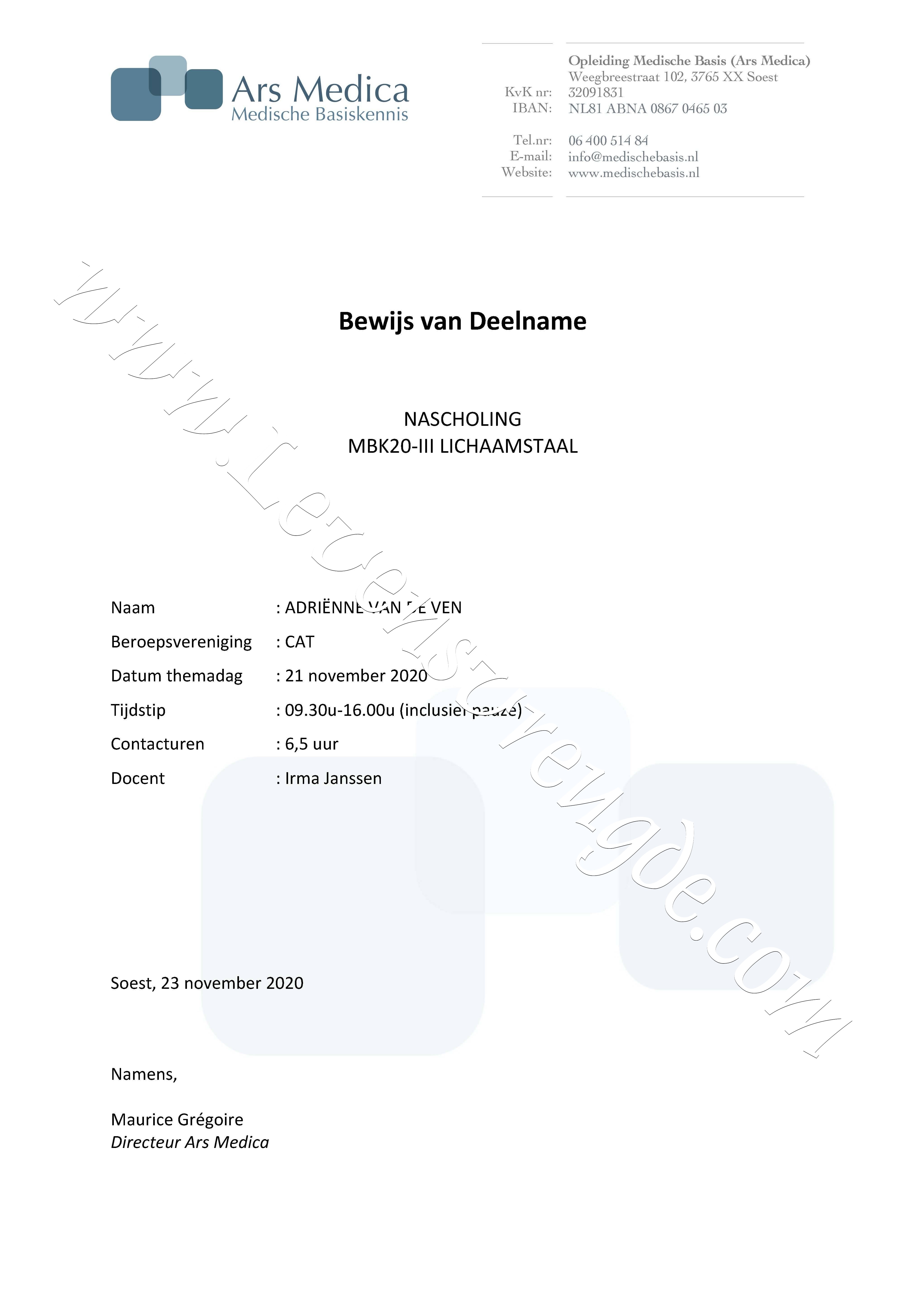 MBK Nascholing Lichaamstaal